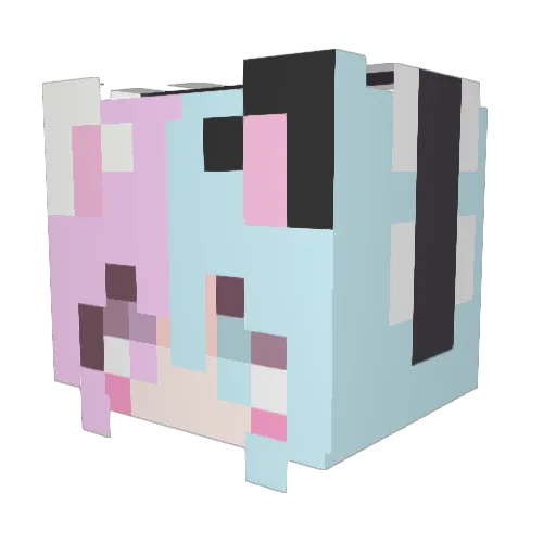 BoxerNapkin Minecraft avatar head, 3D render
