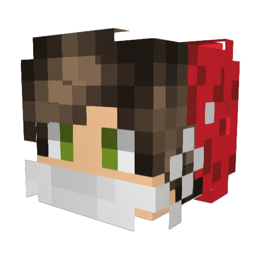 BoxiVoxi Minecraft avatar head, 3D render