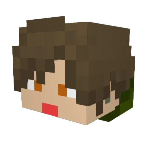 Boxniisan Minecraft avatar head, 3D render