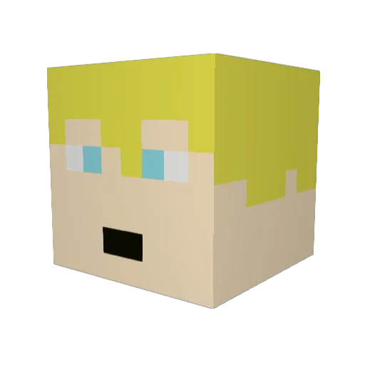 Boxtopy Minecraft avatar head, 3D render