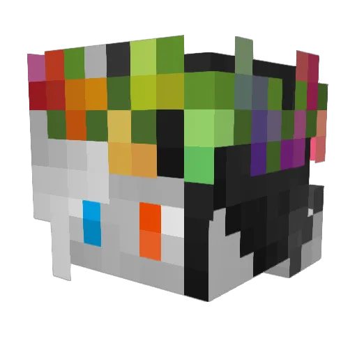 Boyfriend Minecraft avatar head, 3D render
