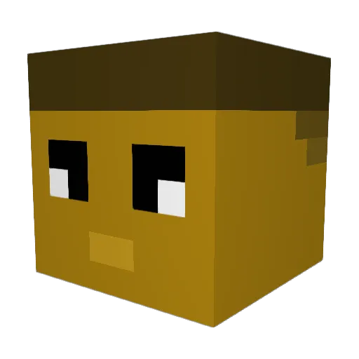 Boyqp Minecraft avatar head, 3D render