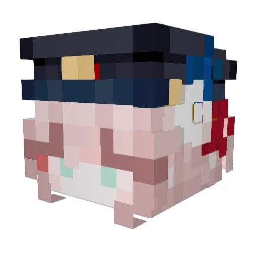 Bozoleclown1 Minecraft avatar head, 3D render