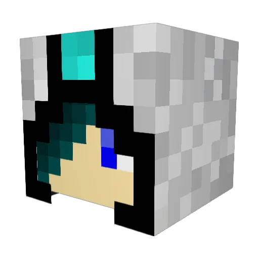 Bpollo Minecraft avatar head, 3D render