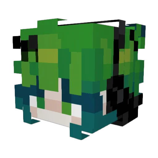 Bqpu Minecraft avatar head, 3D render