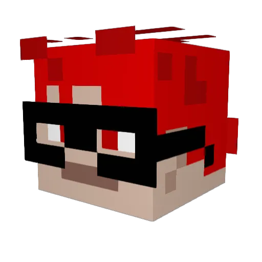 Br0adCaster Minecraft avatar head, 3D render