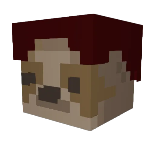 Br0kenGlass Minecraft avatar head, 3D render