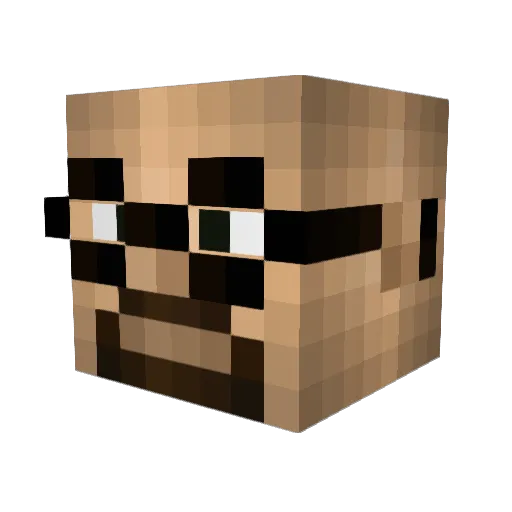 Br0wnRanger Minecraft avatar head, 3D render