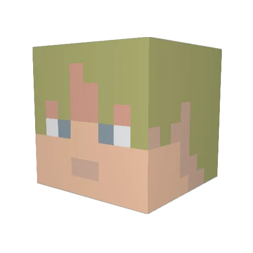 Br1ghtly Minecraft avatar head, 3D render