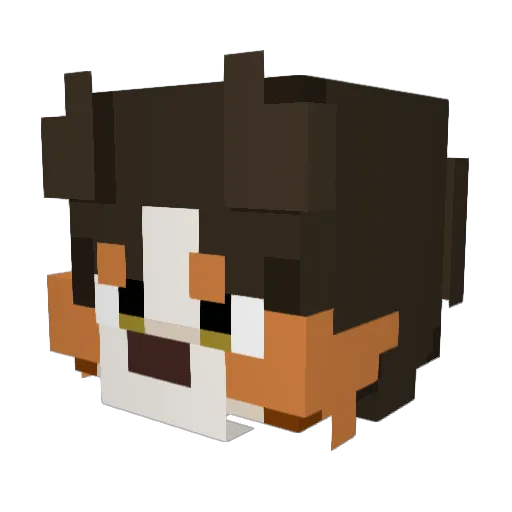 Bra7e1 Minecraft avatar head, 3D render