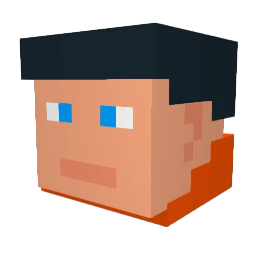 Braakbotta Minecraft avatar head, 3D render