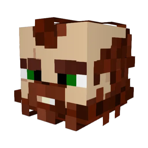 Bradagain Minecraft avatar head, 3D render