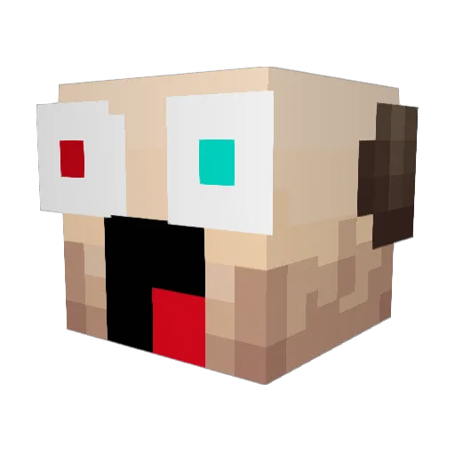 Bradwurschd Minecraft avatar head, 3D render