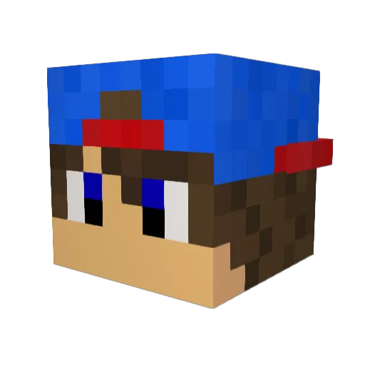Brags_FR Minecraft avatar head, 3D render