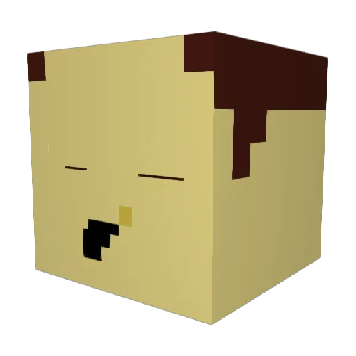 BrailLaughter Minecraft avatar head, 3D render