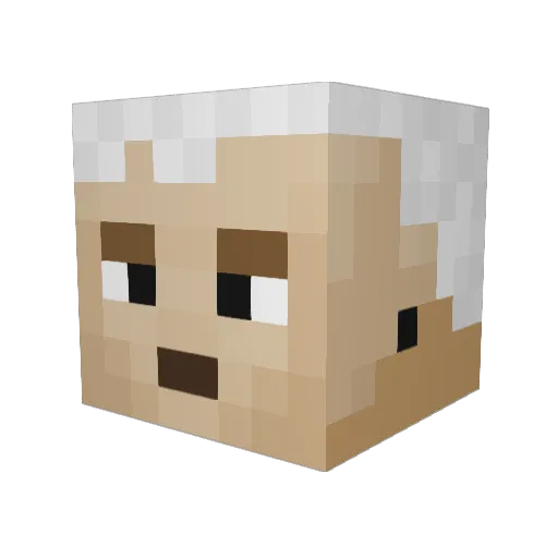 BrainDroid Minecraft avatar head, 3D render