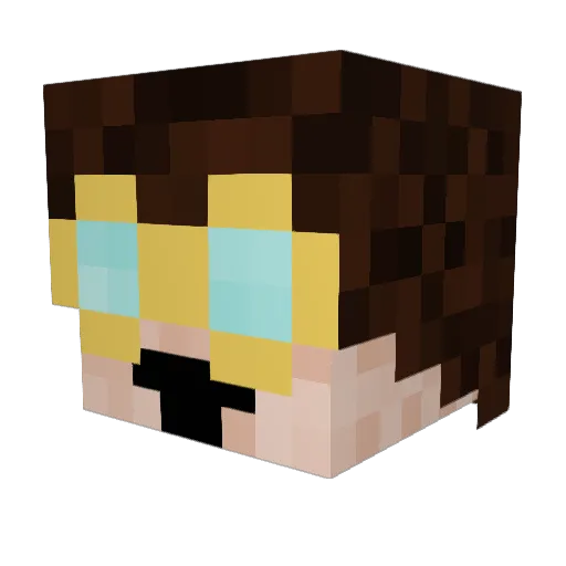 BrainNut Minecraft avatar head, 3D render