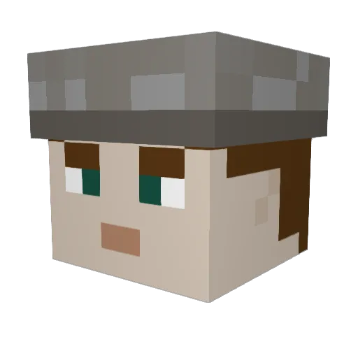 BrainTot Minecraft avatar head, 3D render