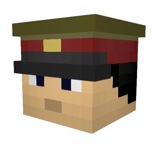 Brainax Minecraft avatar head, 3D render