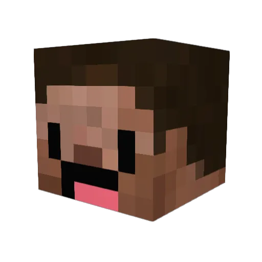 BrainlessMJ Minecraft avatar head, 3D render