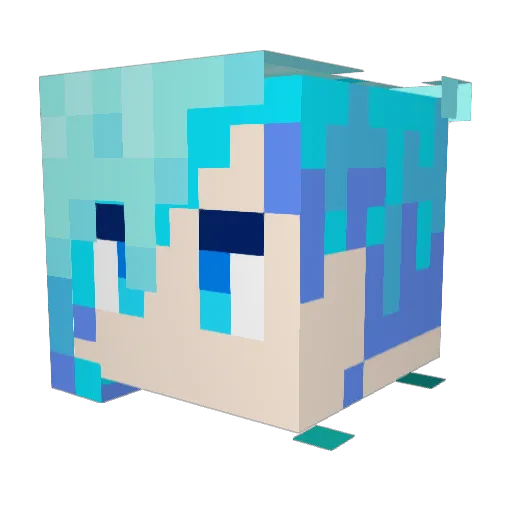 Brainless_kois Minecraft avatar head, 3D render