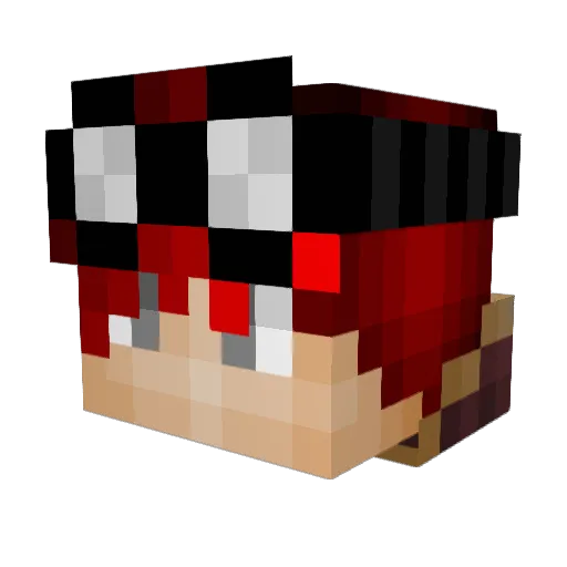 Brainlesss Minecraft avatar head, 3D render