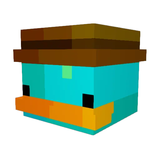 Brainy__ Minecraft avatar head, 3D render