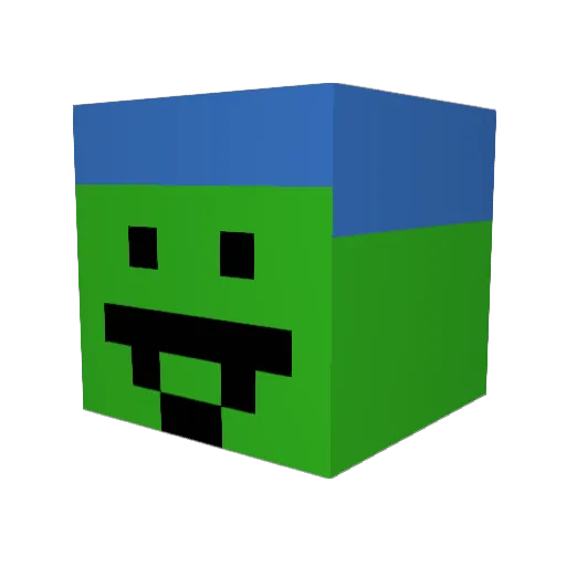 Braiti Minecraft avatar head, 3D render
