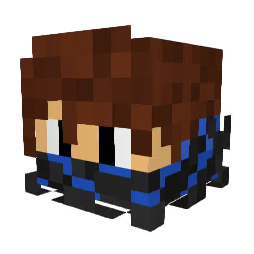 Braking Minecraft avatar head, 3D render