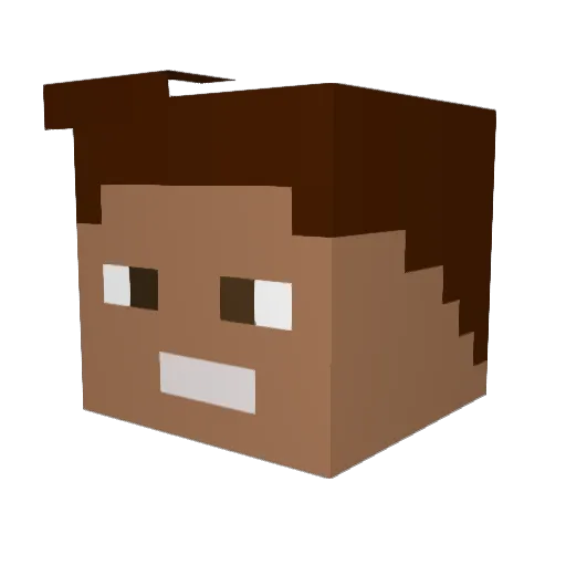 BramvS Minecraft avatar head, 3D render