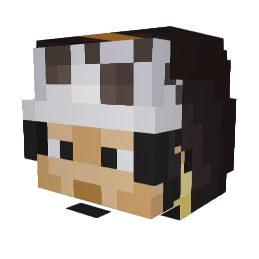 Branciterio Minecraft avatar head, 3D render