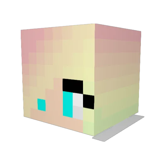BrandedFS Minecraft avatar head, 3D render