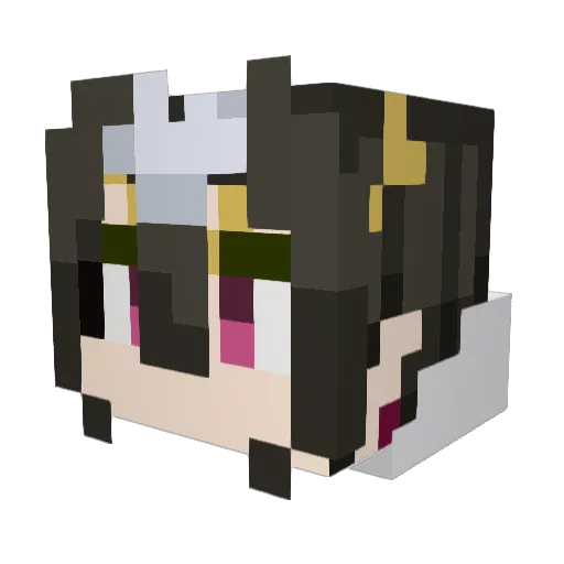 Brandish Minecraft avatar head, 3D render