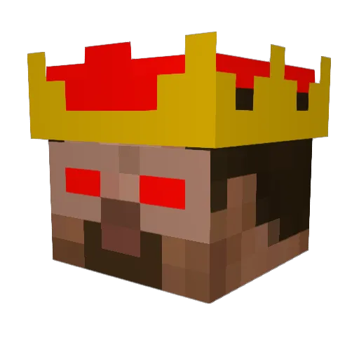 Brandking Minecraft avatar head, 3D render