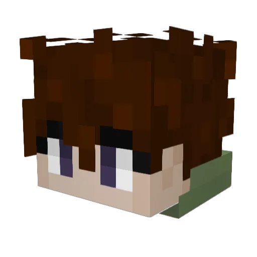 BrandonF2005 Minecraft avatar head, 3D render