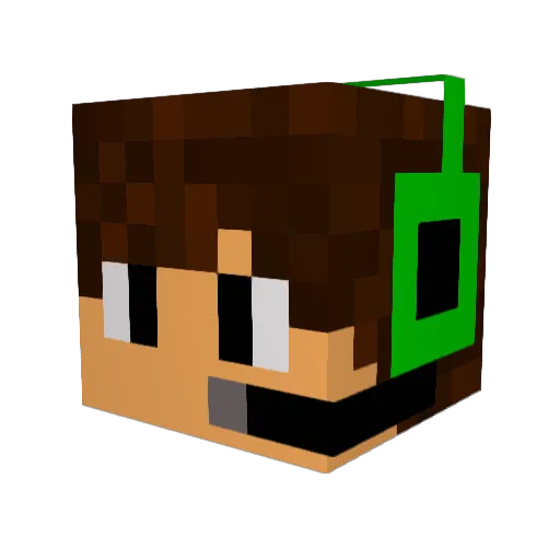 Brandon_Plays Minecraft avatar head, 3D render