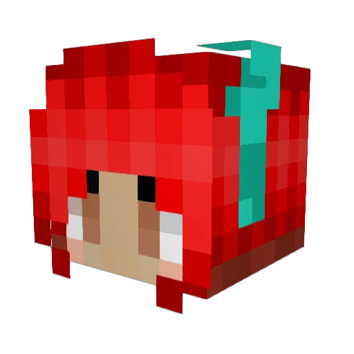 BrandyTurquoise Minecraft avatar head, 3D render