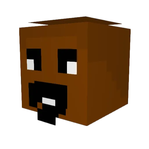 Branndn Minecraft avatar head, 3D render