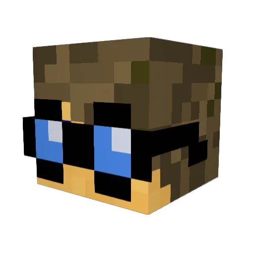 Brannndon Minecraft avatar head, 3D render