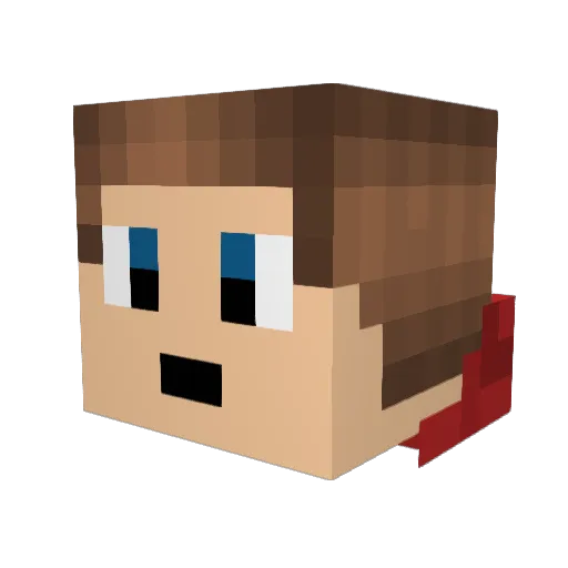 BrassScript Minecraft avatar head, 3D render