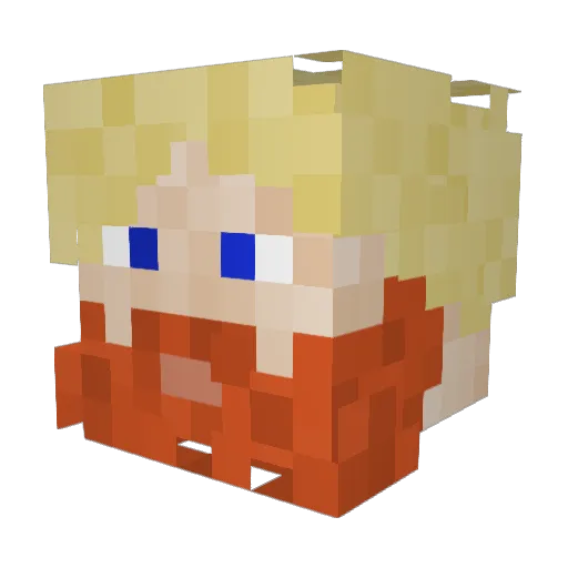 BrassWhole Minecraft avatar head, 3D render