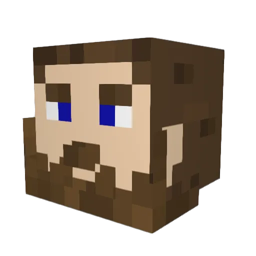 BrassyBones Minecraft avatar head, 3D render
