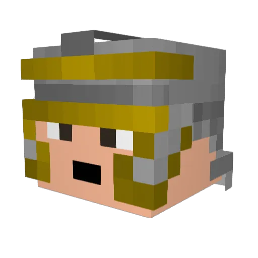 BraveBroccolli Minecraft avatar head, 3D render
