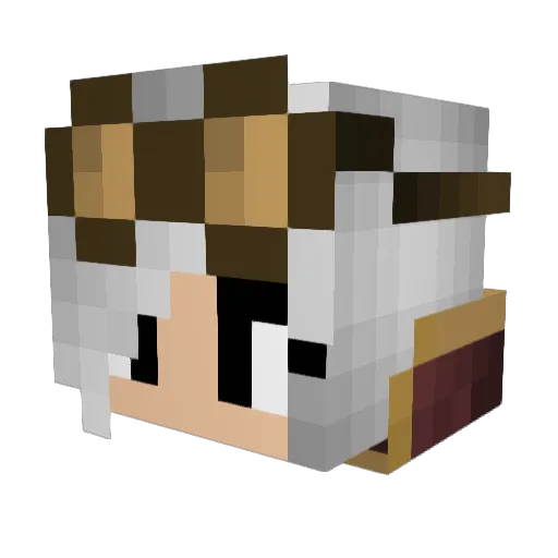 BraveMercury Minecraft avatar head, 3D render
