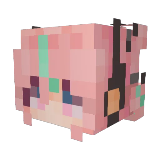 BravelySecond Minecraft avatar head, 3D render