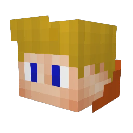 Bravestar Minecraft avatar head, 3D render