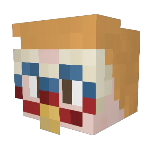 BraviaryBrendan Minecraft avatar head, 3D render