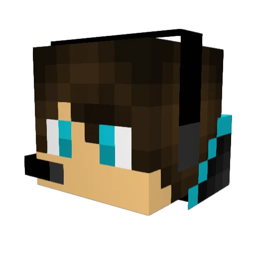 Bravkui Minecraft avatar head, 3D render
