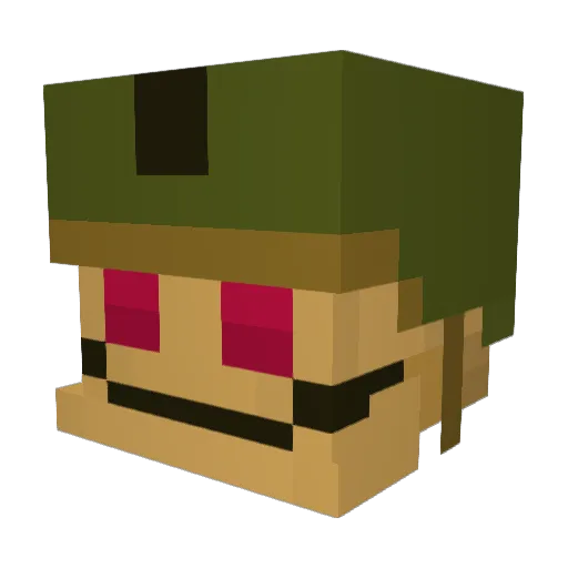 Bravo734 Minecraft avatar head, 3D render