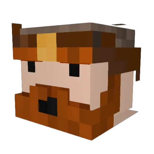 BrawZeira Minecraft avatar head, 3D render